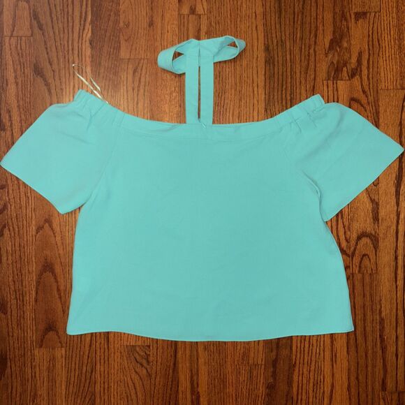 DESIGN LAB Off-Shoulder Mint Green Top - Size M - Picture 1 of 4